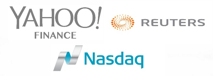 As seen on Reuters, Yahoo Finance, and Nazdaq